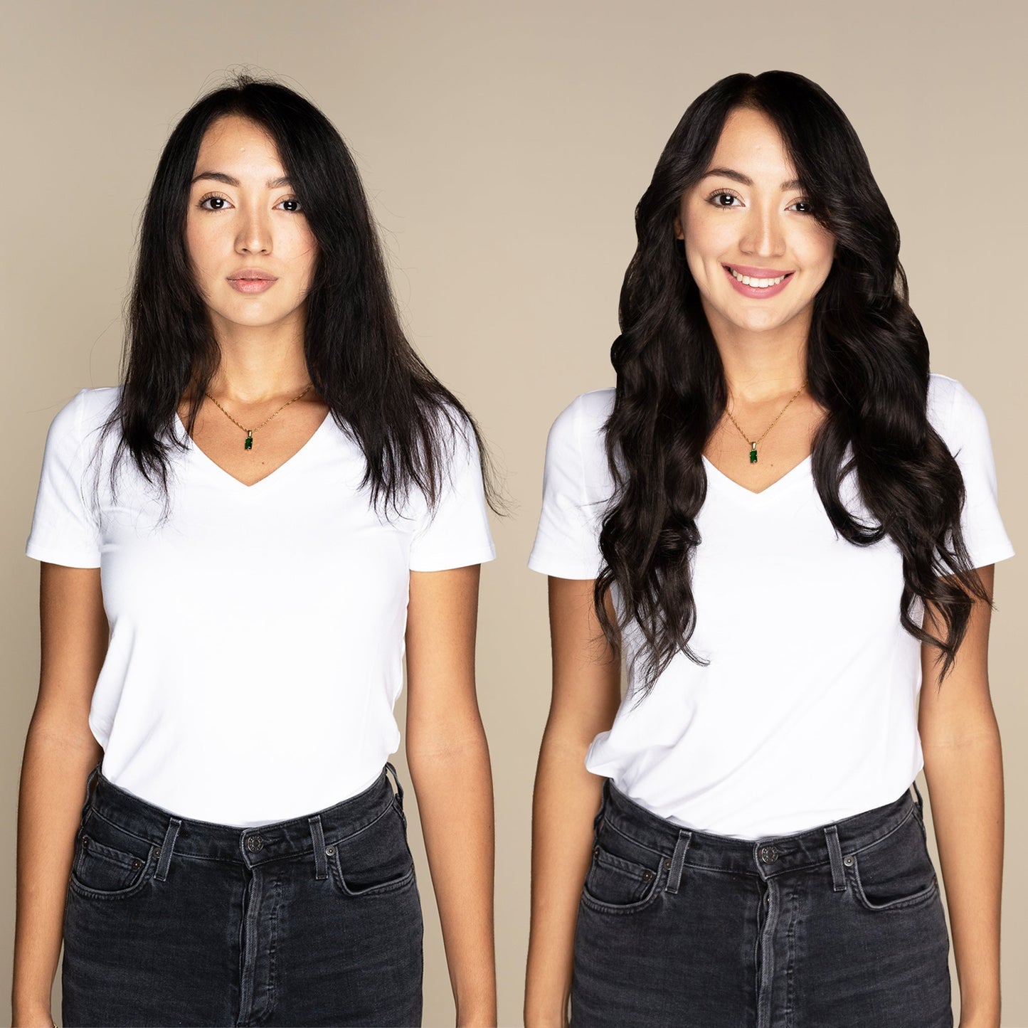 The Sophia - #1B Midnight (aka Off Black) 18" Seamless Clip-In Hair Extensions (Volume Bundle)