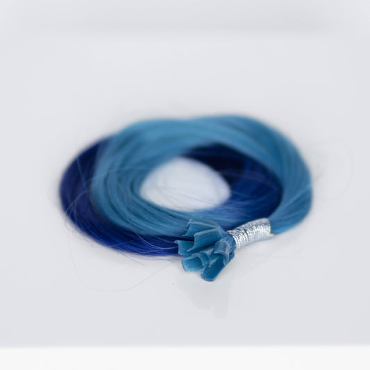 K-Tips 18” 10 grams (10 Pack) Professional Hair Extensions VIVIDS #54/12 Ombré Teal (teal on top to dark blue) by Garyn Santos