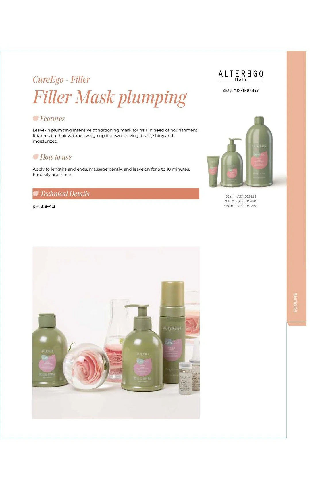 Alter Ego Italy CureEgo — Filler Mask / 300 ML / 10.14 oz