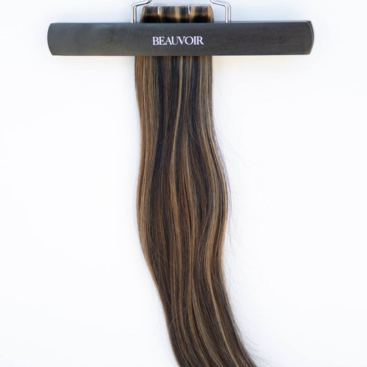 Butterfly Weft 16" 50g Pro Blend - #1B/2/6 Dark Chocolate Caramel (aka Piano Key Chocolate Drip)