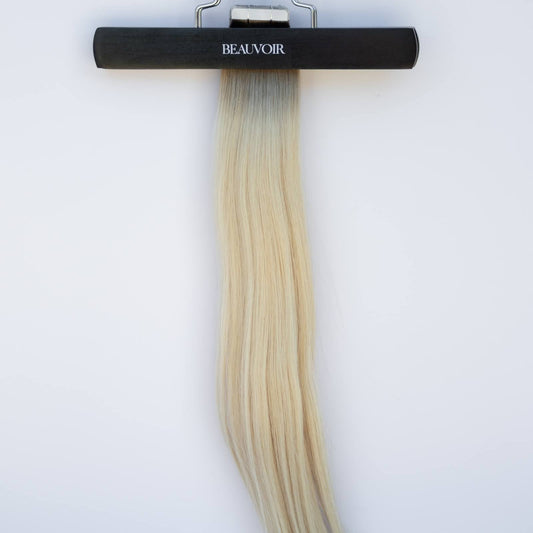 Tape-In 24" 55g Single Donor Virgin - #T1CC/80 Smokey Blonde (aka Cool Mochachino Brown/White Blonde)
