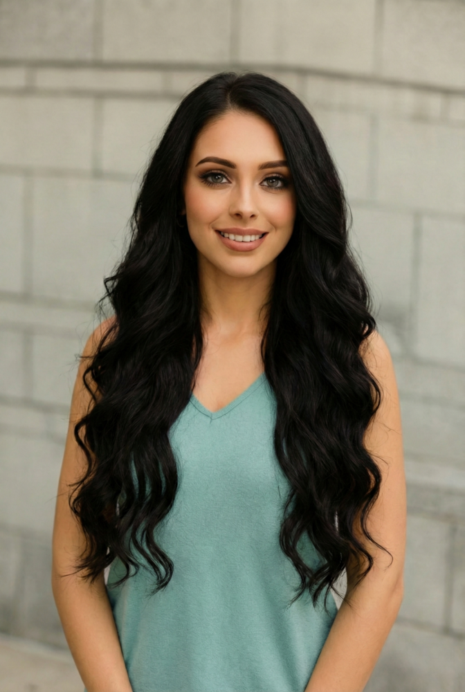 Genius (Micro) Weft 18" 68g Pro Blend Hair Extensions - #1B Midnight (aka Off Black)