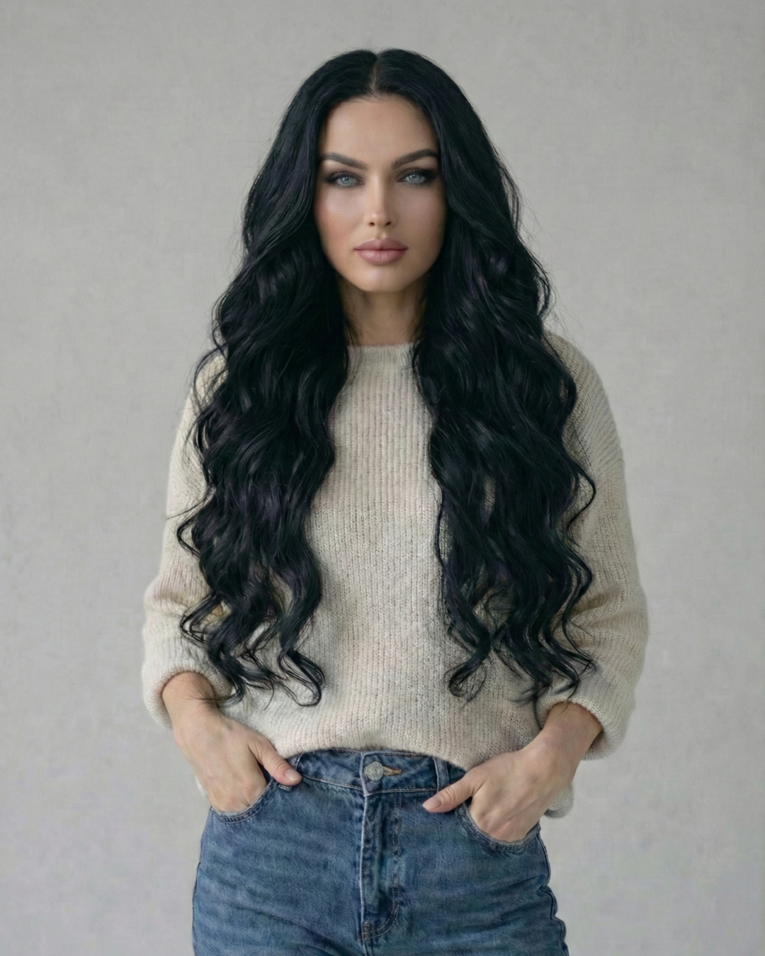Butterfly Weft 20" 60g Pro Blend - #1B Midnight (aka Off Black)