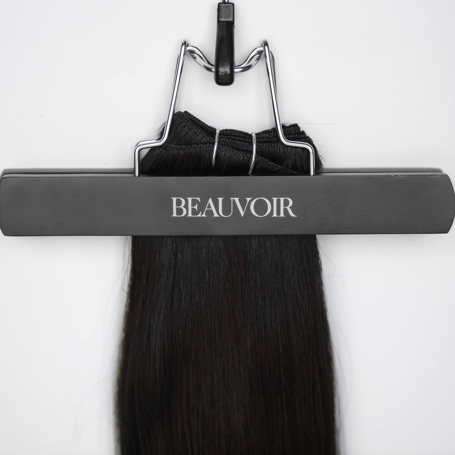 Machine-Tied Weft 16" 120g Pro Blend Hair Extensions - #1B Midnight (aka Off Black)