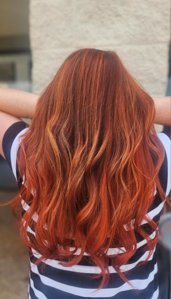 Machine-Tied Weft 28" 180g Single Donor Virgin - #570 Sunset (aka Pumpkin Spice)