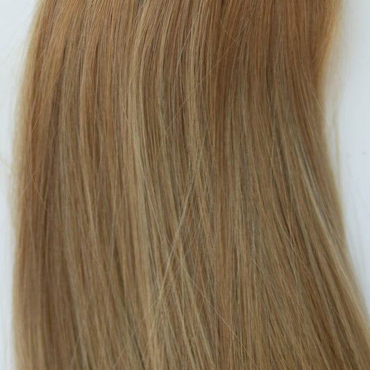 Genius (Micro) Weft 20" 80g Pro Blend Hair Extensions - #6/18 Sea Salt & Caramel (aka Highlight Hot Toffee Blonde)