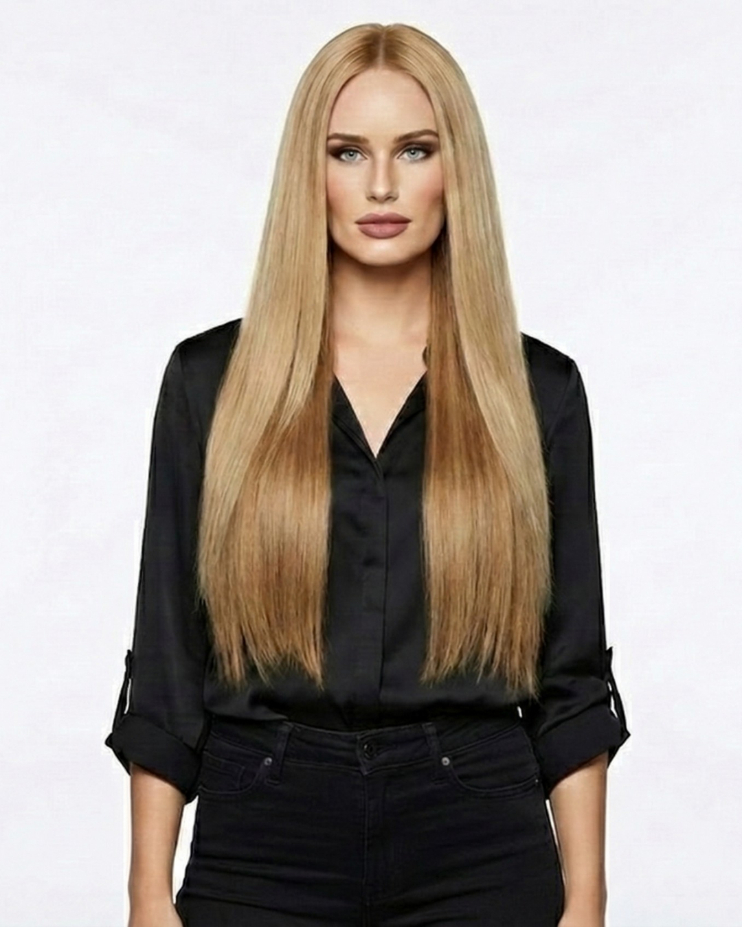 Genius (Micro) Weft 16" 60g Pro Blend Hair Extensions - #6/18 Sea Salt & Caramel (aka Highlight Hot Toffee Blonde)