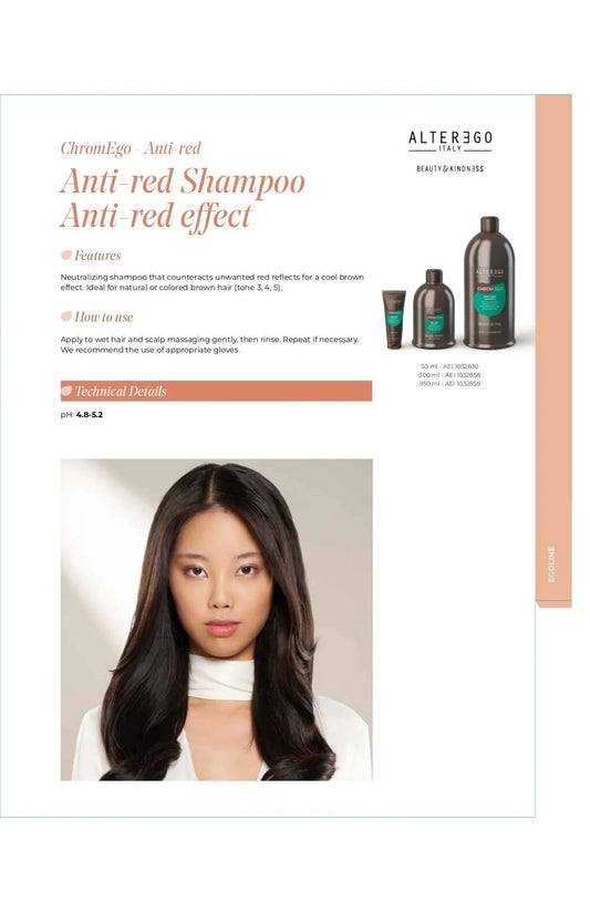 Alter Ego Italy ChromEgo — Anti-Red Shampoo / 950 ML / 32.1 oz