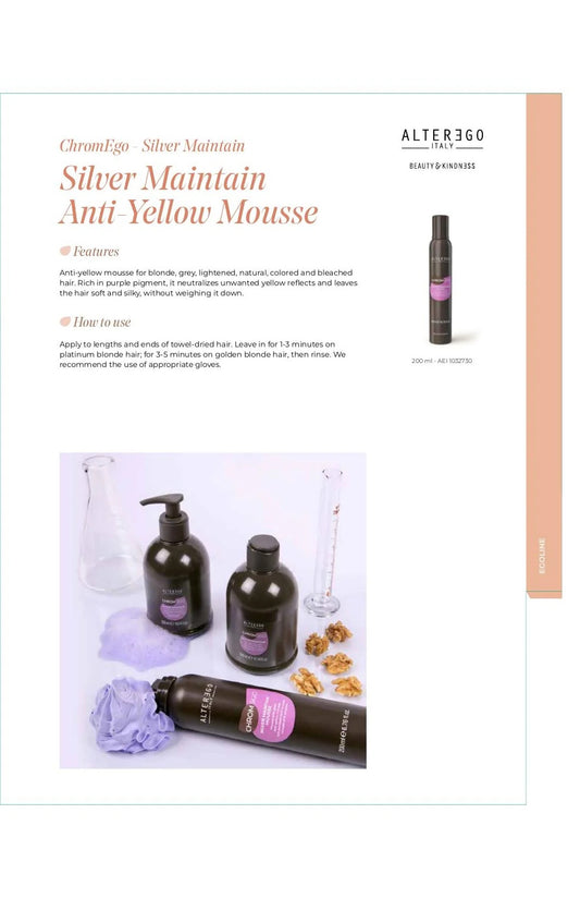 Alter Ego Italy ChromEgo — Silver Maintain Mousse / 200 ML / 6.76 oz