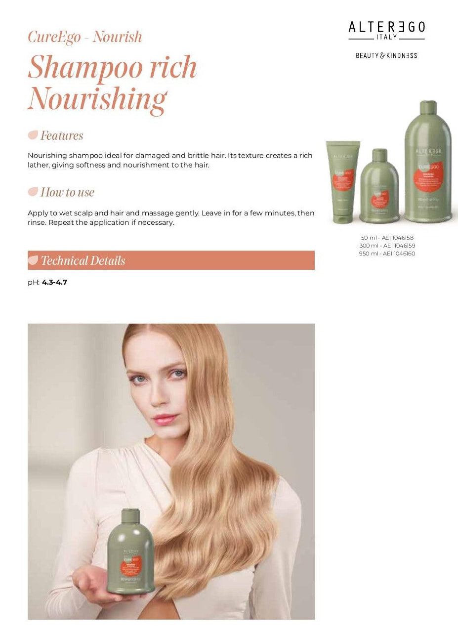 Alter Ego Italy — EGOLINE - CureEgo - Nourish - Nourish Shampoo - 300 ml / 10.14 oz