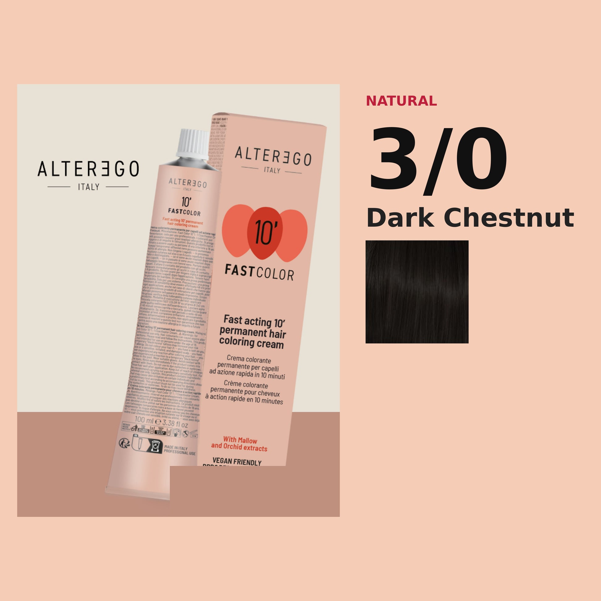 Alter Ego Italy FAST Color 10' 3/0 Dark Chestnut hair color