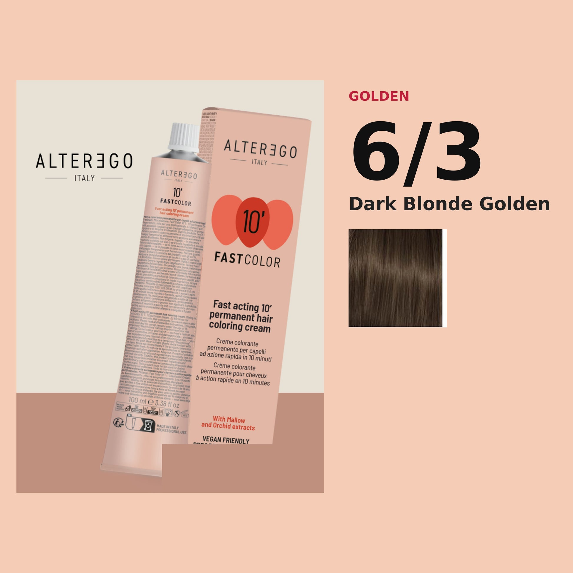 Alter Ego Italy FAST Color 10' 6/3 Dark Blonde Golden hair color