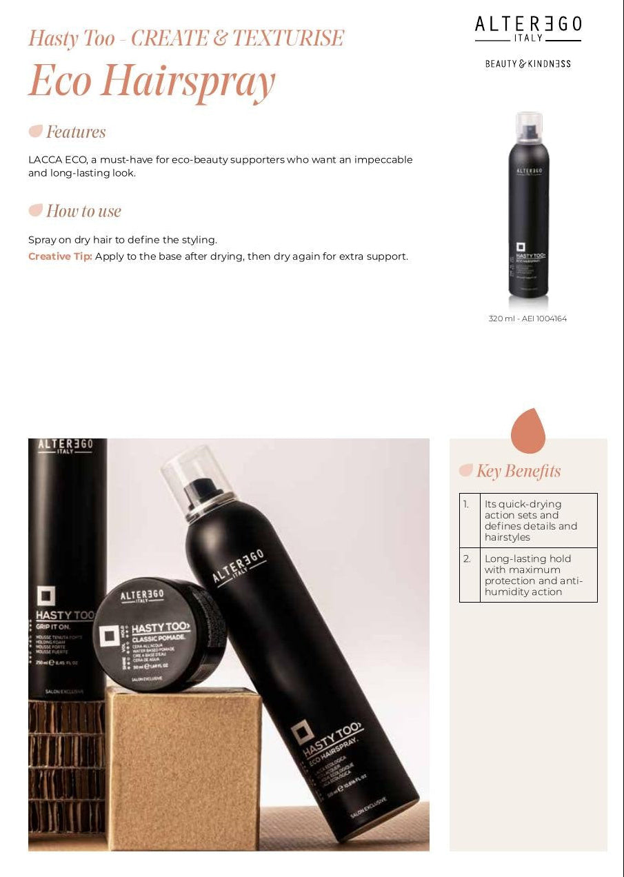 Alter Ego Italy Create & Texturize — Create & Texturise - Eco Hairspray - 320 ml / 10.82 oz