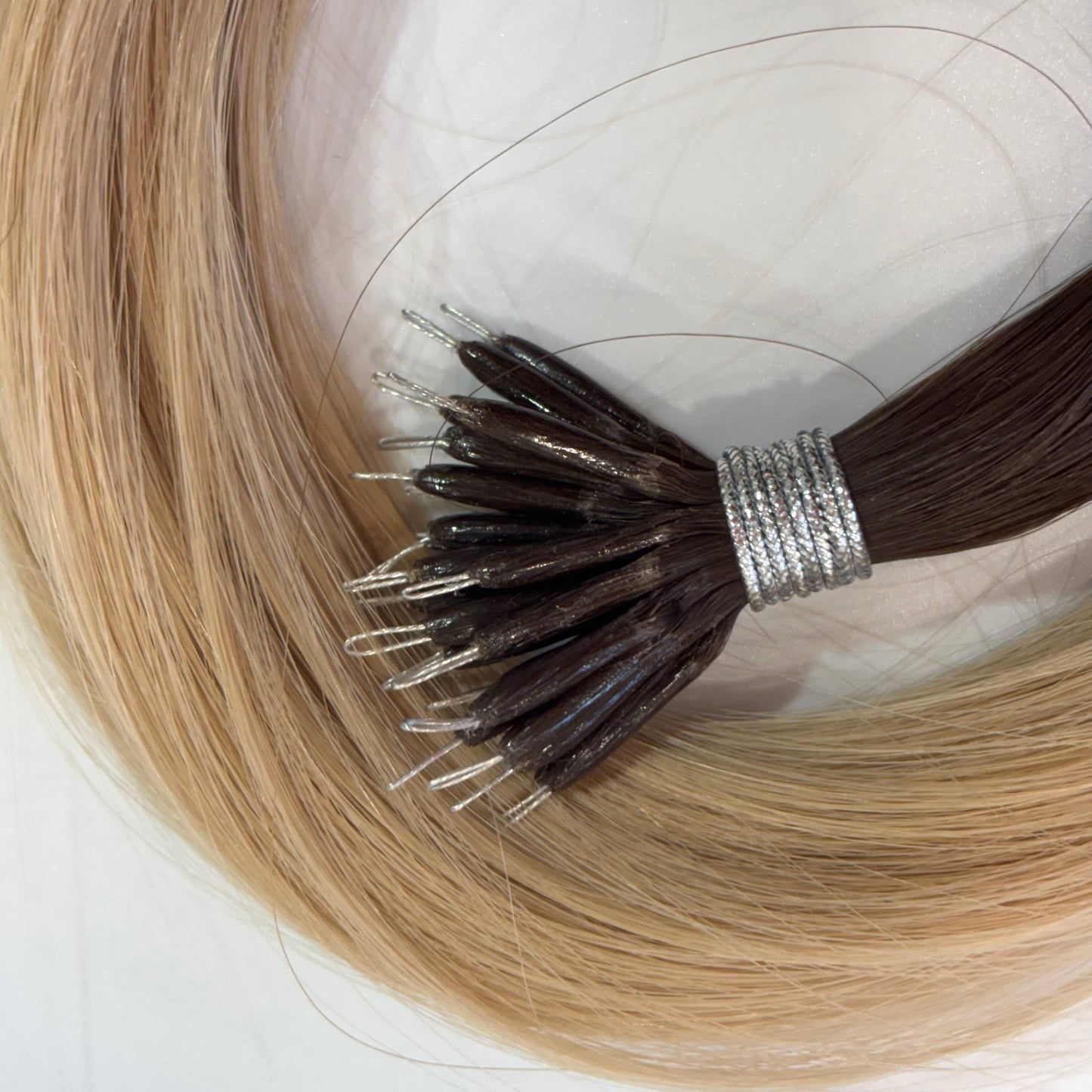 Nano-Tip 18" 25g Professional Hair Extensions - #2/18 Café Noir Balayage (aka Balayage Dark Brown/Dirty Blonde)