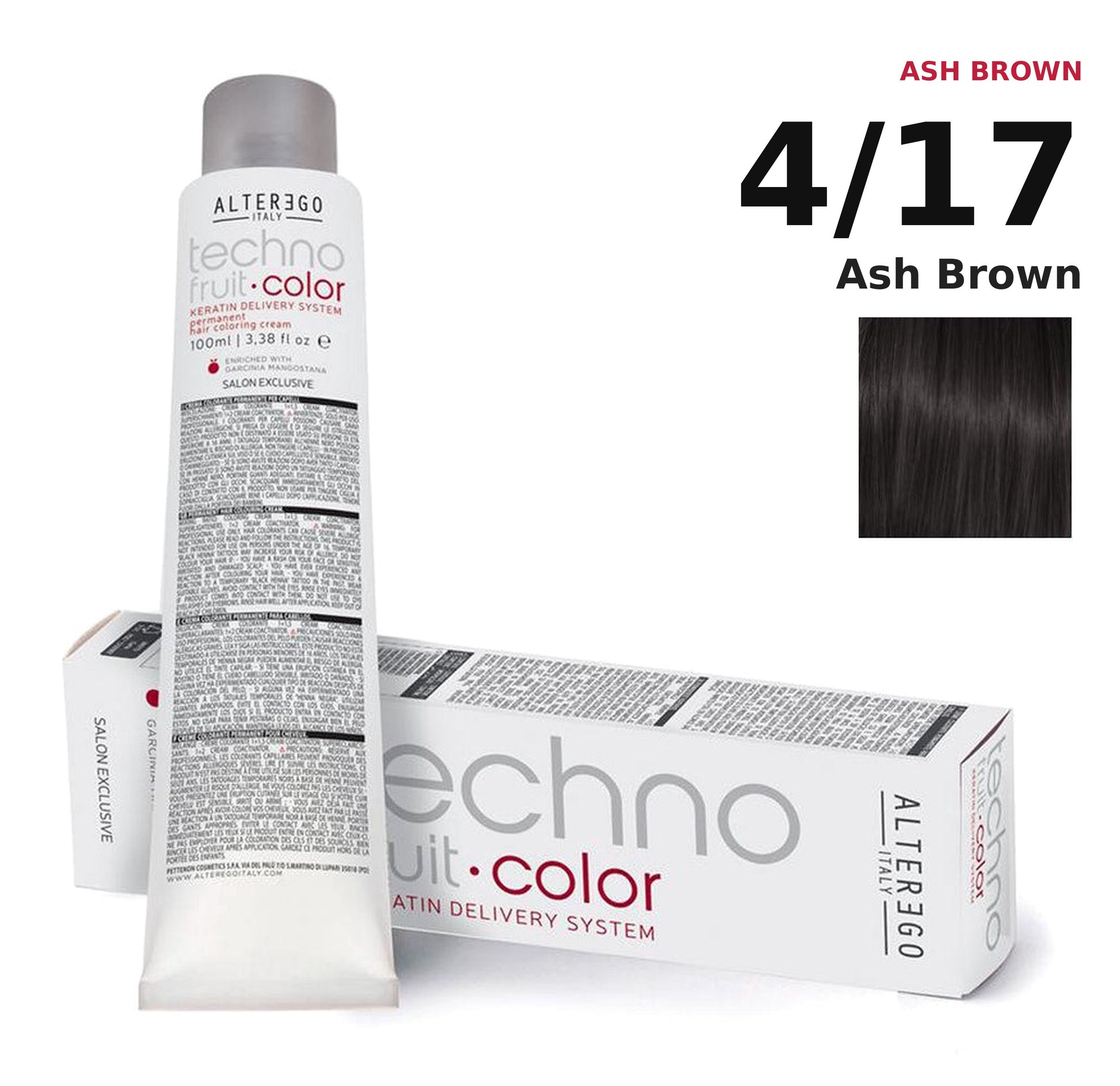 Alter Ego Italy Technofruit Color 4/17 Ash Brown hair color