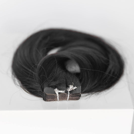 Tape-In 18" 50g Single Donor Virgin - #1B Midnight (aka Off Black)