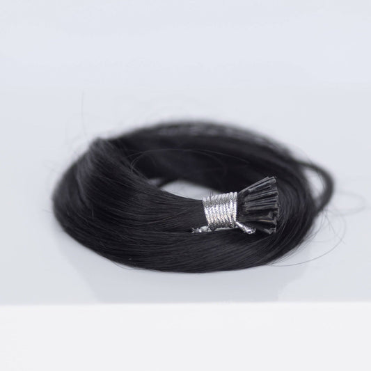 I-Tip 18" 25g Single Donor Virgin - #1 Noir (aka Jet Black)