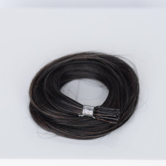 I-Tip 18" 25g Single Donor Virgin - #1b/2/6 Dark Chocolate Caramel (aka Piano Key Chocolate Drip)