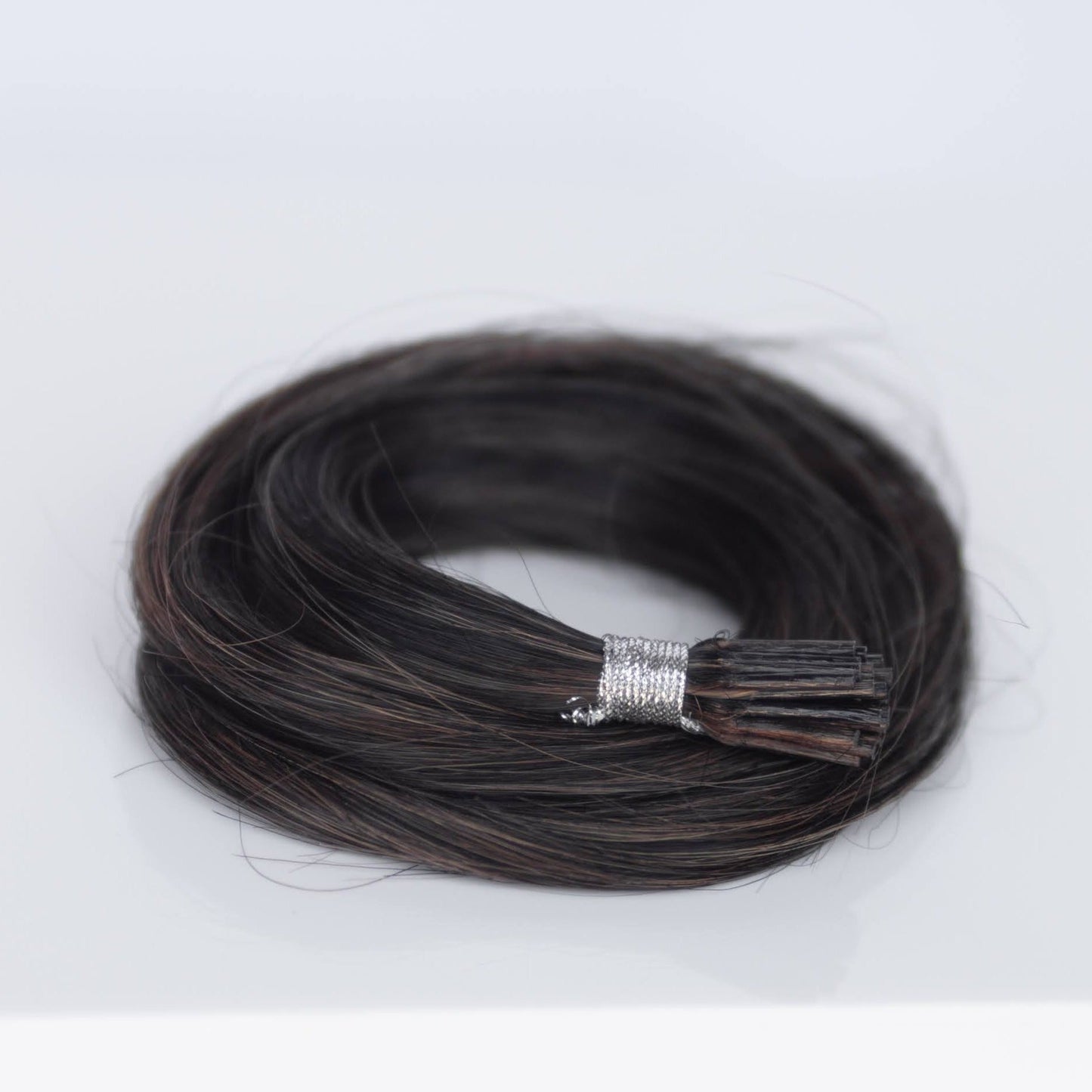 I-Tip 22" 25g Professional Hair Extensions - #1B/2/6 Dark Chocolate Caramel (aka Piano Key Chocolate Drip)