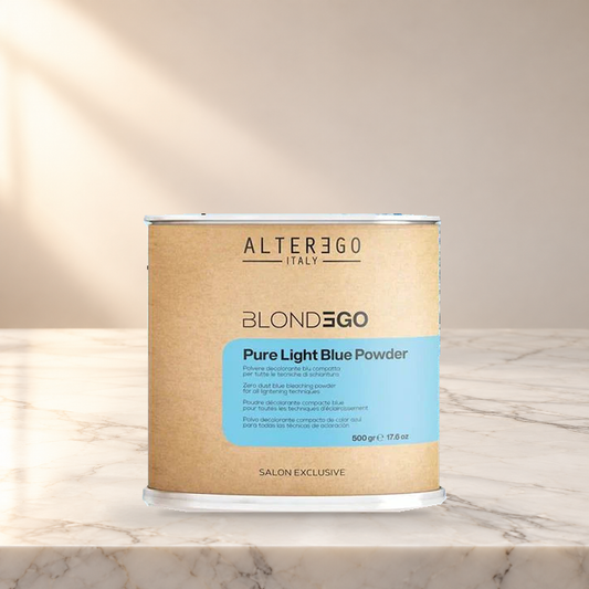 Alter Ego Italy BlondEgo — Pure Light Blue Powder - 500 GR / 17.6 oz — product photo on marble countertop