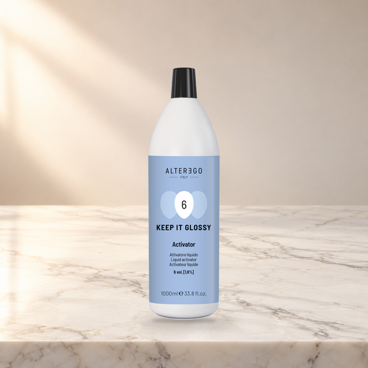 Alter Ego Italy Keep It Glossy — Activator 6 Vol. / 1000 ML / 33.81 oz — product photo on marble countertop