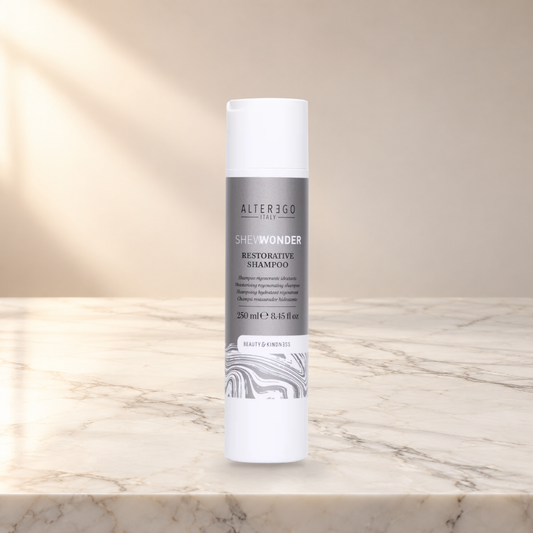 Alter Ego Italy She Wonder — She Wonder Restorative Shampoo / 250 ML / 8.45 oz — product photo on marble countertop