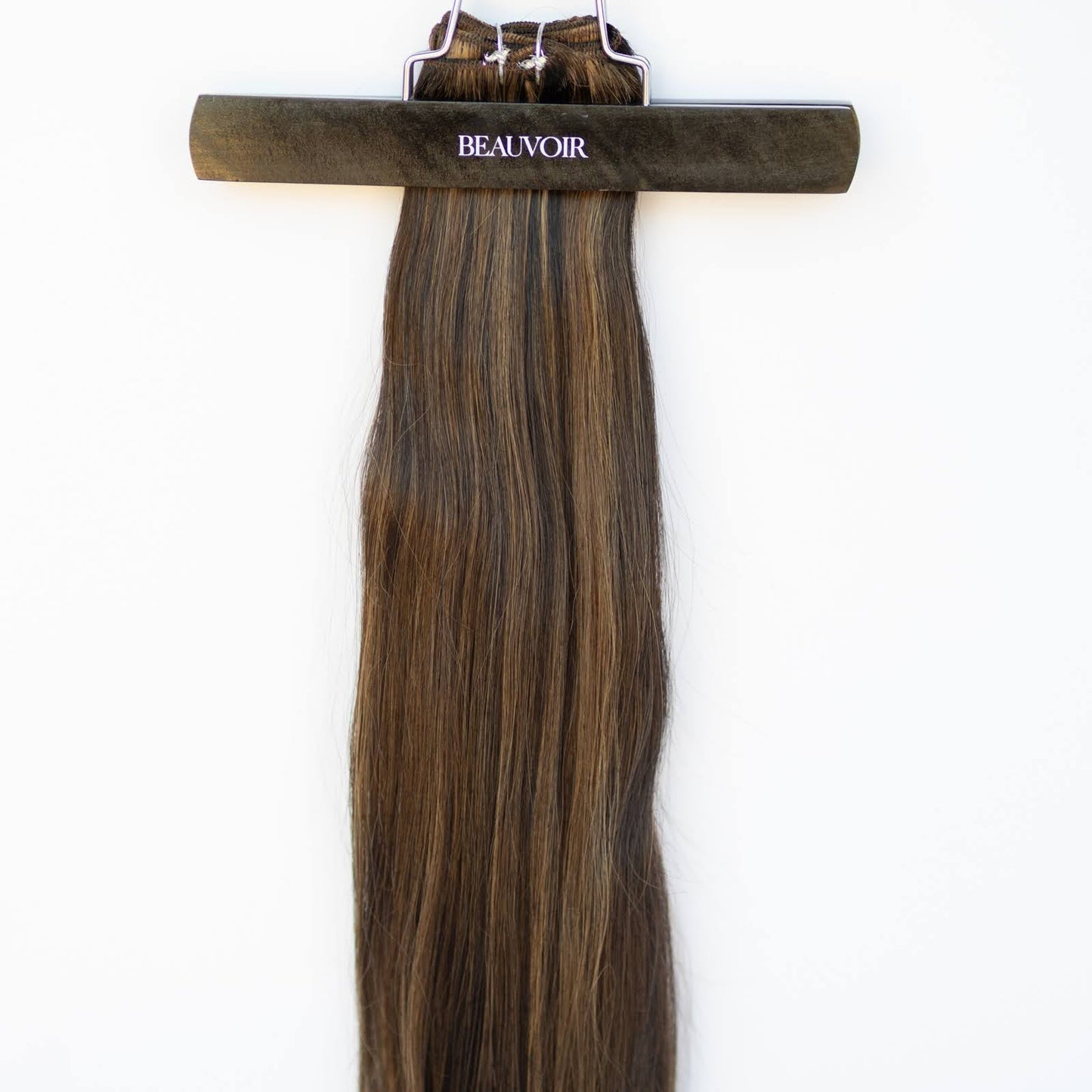 Machine-Tied Weft 24" 170g Pro Blend Hair Extensions - #1B/2/6 Dark Chocolate Caramel (aka Piano Key Chocolate Drip)