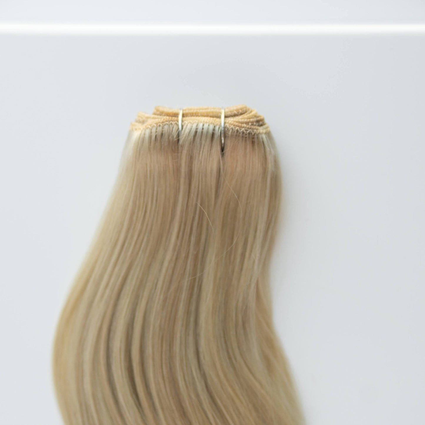 Machine-Tied Weft 28" 180g Single Donor Virgin - #80/18/46 Summer Blonde (aka Piano Key White Truffle)