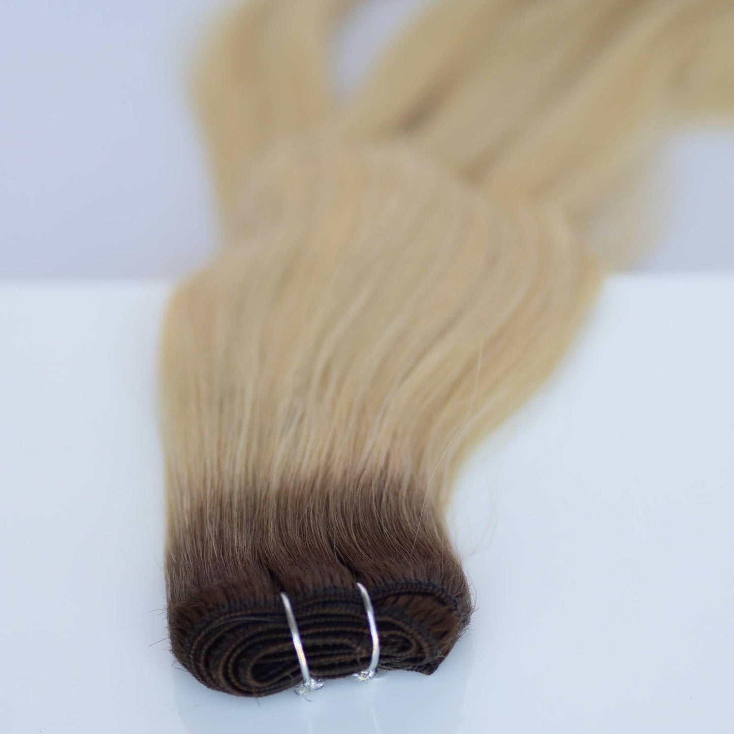 Machine-Tied Weft 24" 170g Pro Blend Hair Extensions - #T3/60 Cocoa Rooted Blonde (aka Rooted Walnut Brown/Ash Blonde)