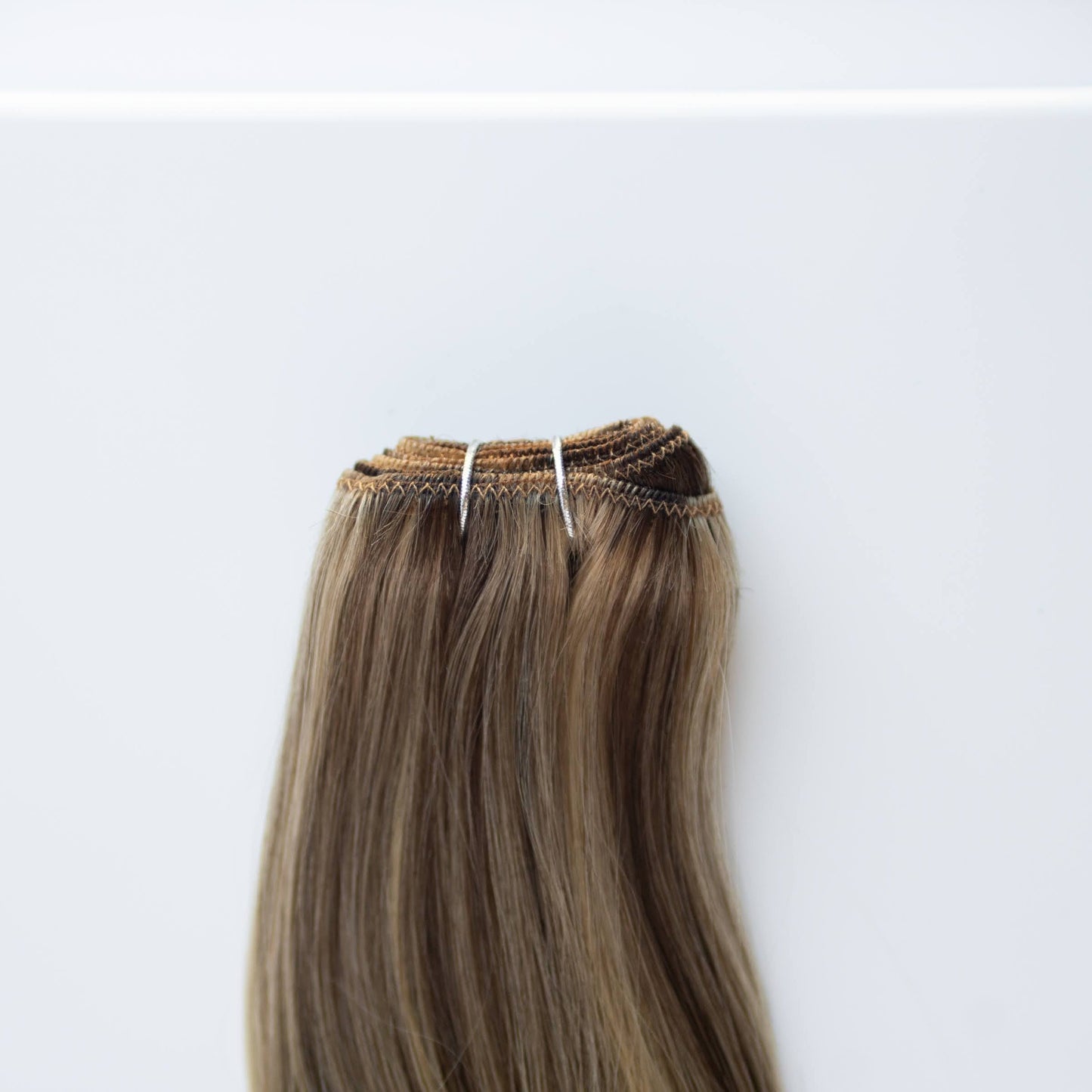 Machine-Tied Weft 20" 145g Professional Hair Extensions - #4/27 Chocolate Brulé (aka Highlight Chocolate Brown)