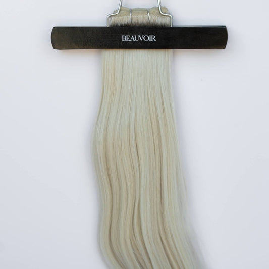 Machine-Tied Weft 28" 180g Pro Blend Hair Extensions - #80 Hollywood Blonde (aka White Blonde)