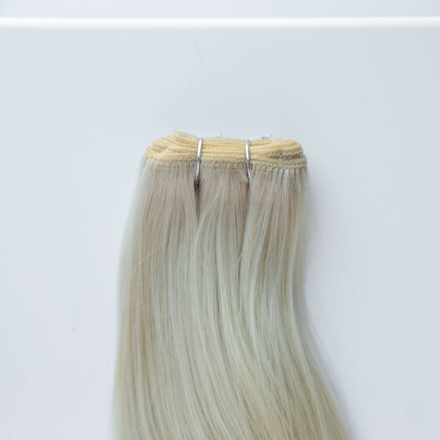 Machine-Tied Weft 16" 120g Pro Blend Hair Extensions - #80 Hollywood Blonde (aka White Blonde)