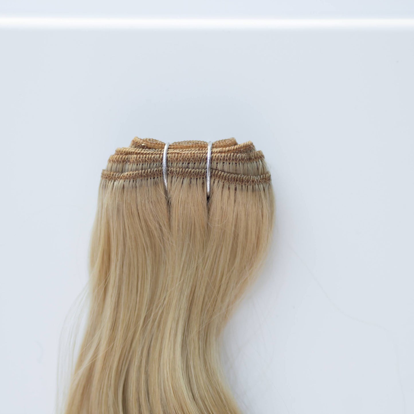 Machine-Tied Weft 28" 180g Pro Blend Hair Extensions - #22 Southern Belle Blonde (aka Light Ash Blonde)