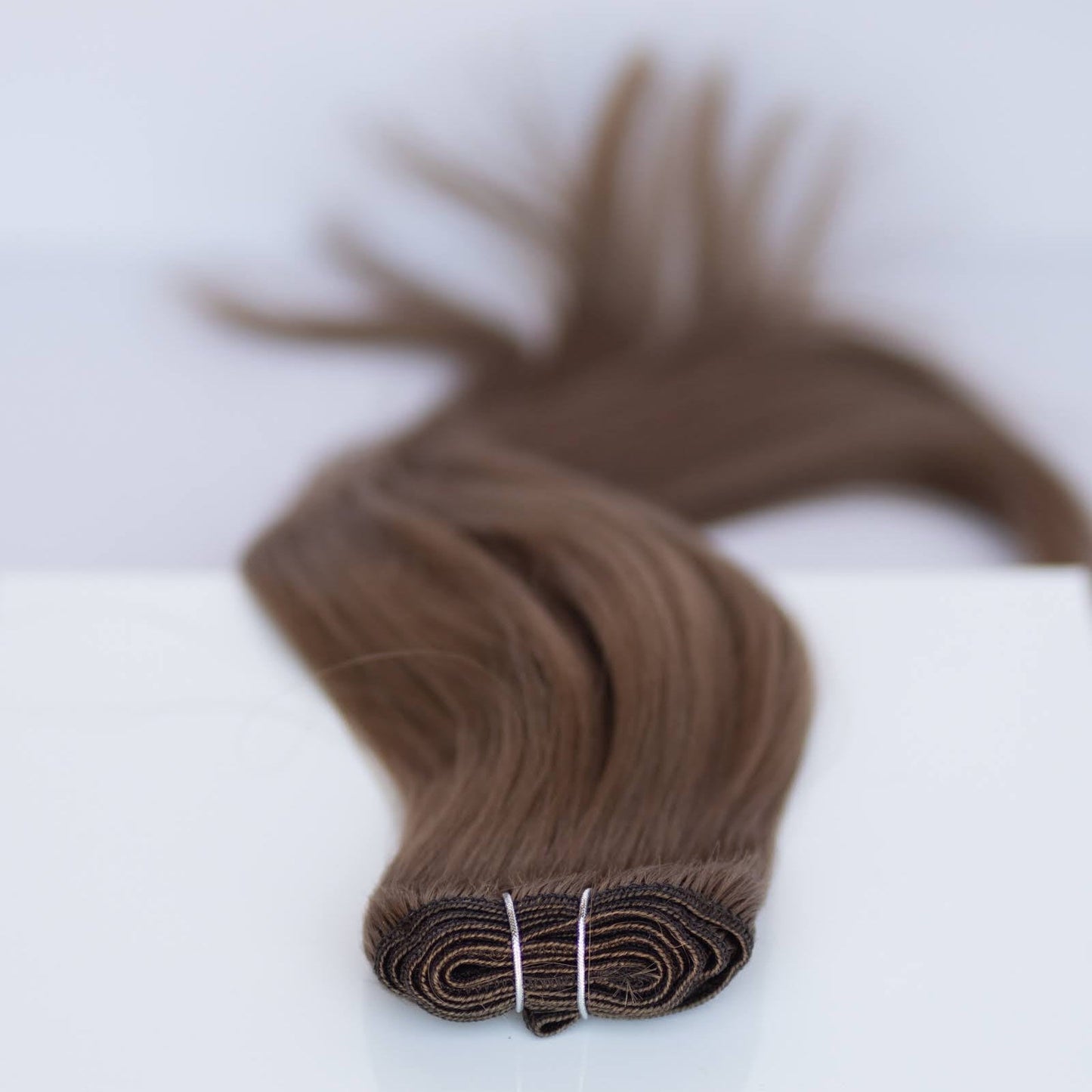 Machine-Tied Weft 20" 145g Pro Blend Hair Extensions - #8 Whiskey Brown (aka Ash Brown)