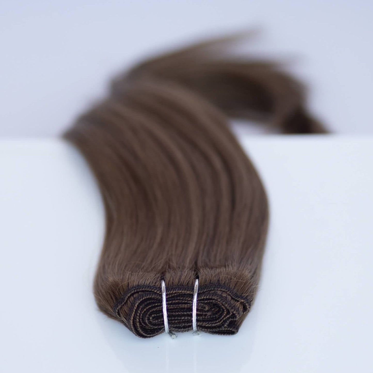 Machine-Tied Weft 24" 170g Pro Blend Hair Extensions -  #4 Roasted Walnut (aka Chocolate Brown)