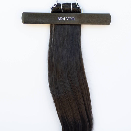Machine-Tied Weft 28" 180g Pro Blend Hair Extensions - #1C Espresso Brown (aka Mocha Brown)