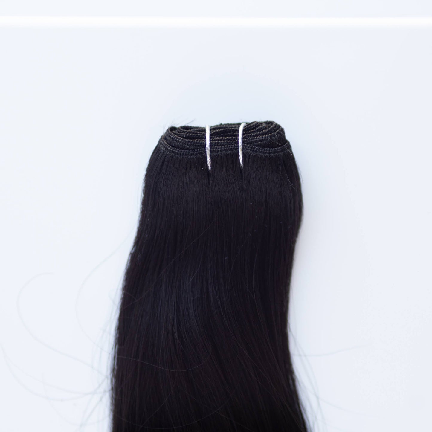 Machine-Tied Weft 28" 180g Pro Blend Hair Extensions - #1B Midnight (aka Off Black)