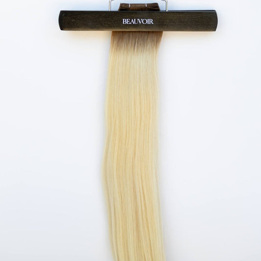 Genius (Micro) Weft 24" 94g Pro Blend Hair Extensions - #T3/60 Cocoa Rooted Blonde (aka Rooted Walnut Brown/Ash Blonde)