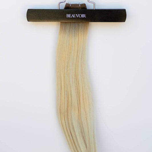 Genius (Micro) Weft 24" 94g Pro Blend Hair Extensions - #T1CC/80 Smokey Blonde (aka Cool Mochachino Brown/White Blonde)