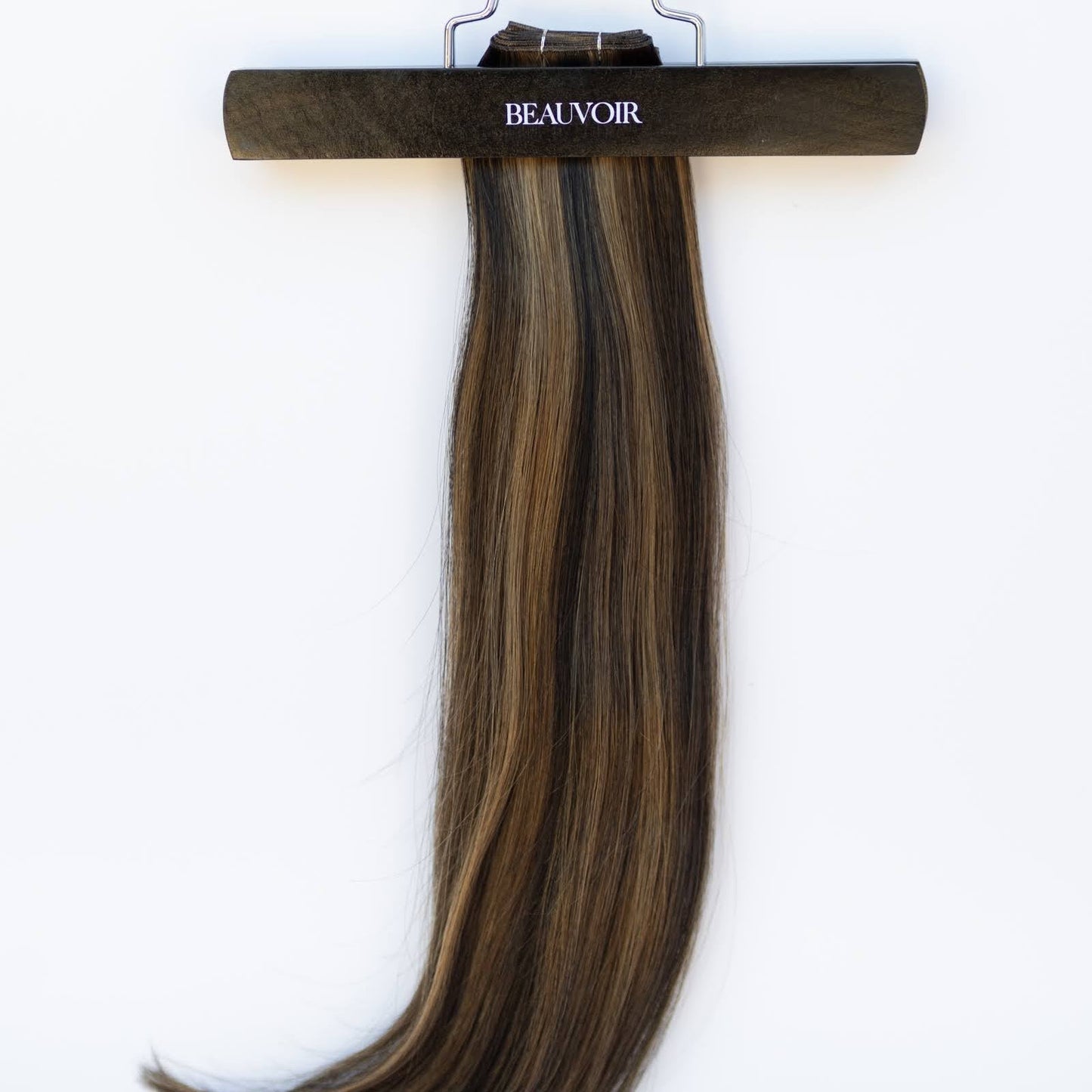 Genius (Micro) Weft 16" 60g Pro Blend Hair Extensions - #1B/2/6 Dark Chocolate Caramel (aka Piano Key Chocolate Drip)