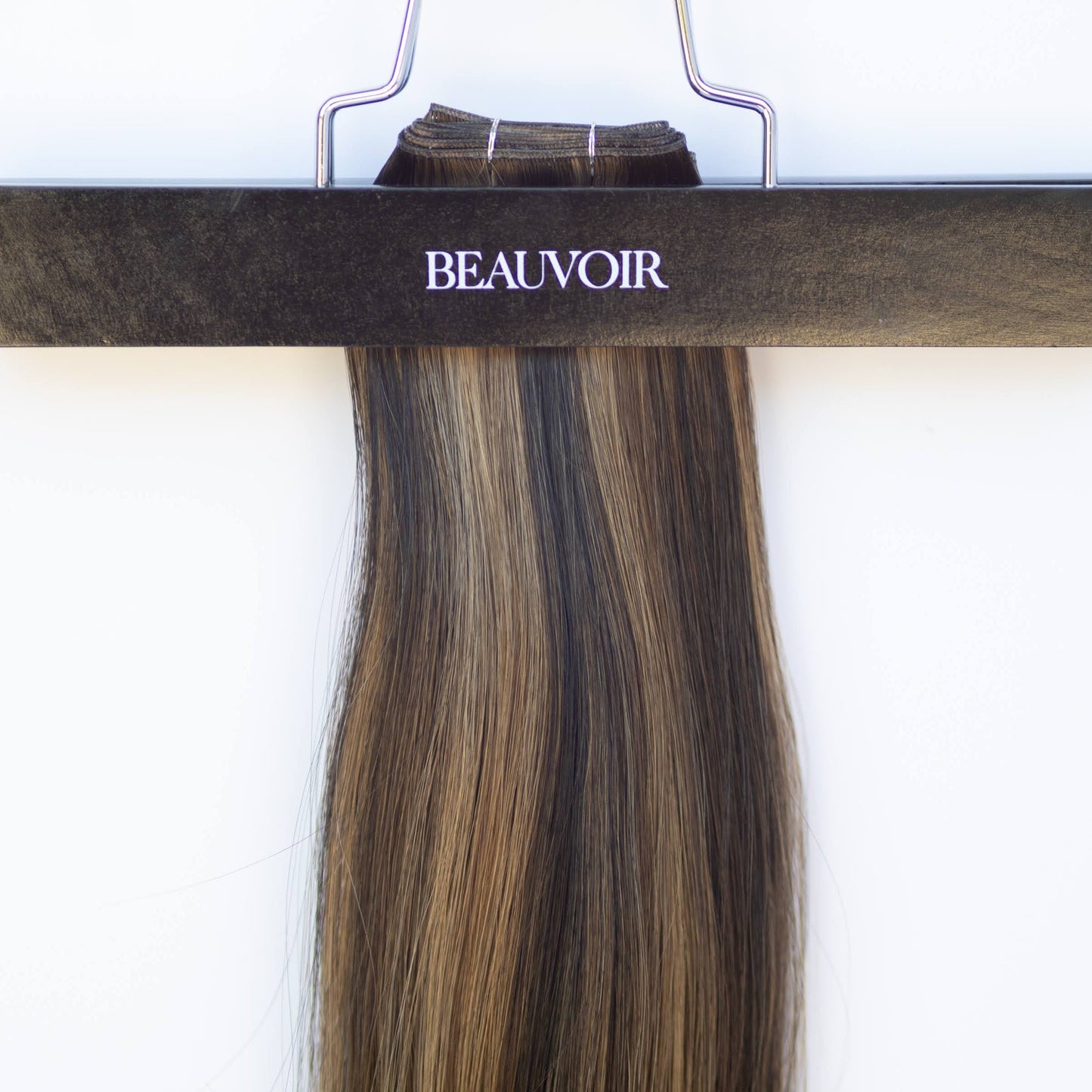 Genius (Micro) Weft 24" 94g Pro Blend Hair Extensions - #1B/2/6 Dark Chocolate Caramel (aka Piano Key Chocolate Drip)