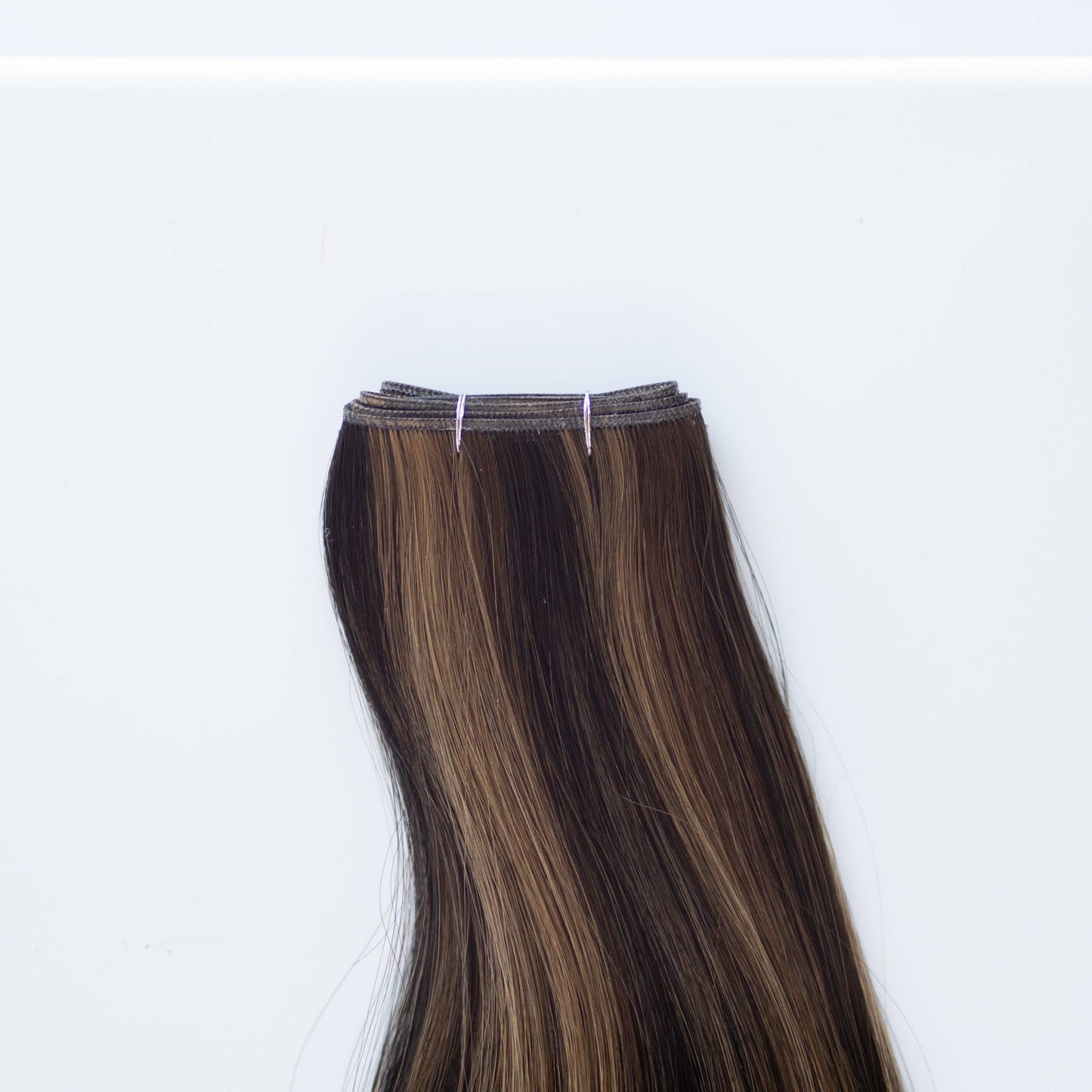 Genius (Micro) Weft 18" 68g Pro Blend Hair Extensions - #1B/2/6 Dark Chocolate Caramel (aka Piano Key Chocolate Drip)