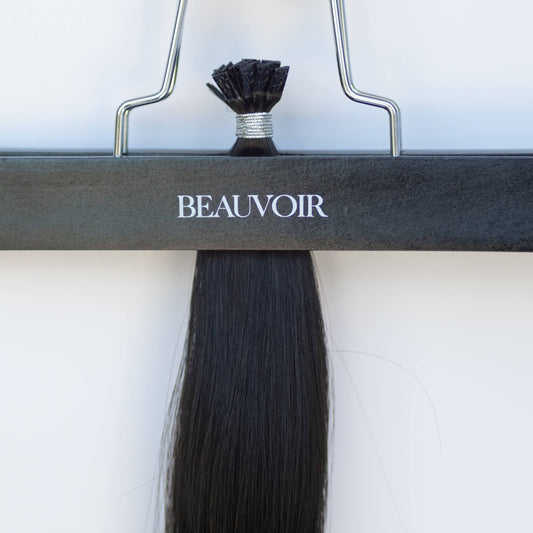 K-Tip 24" 25g Pro Blend Hair Extensions - #1B Midnight (aka Off Black)