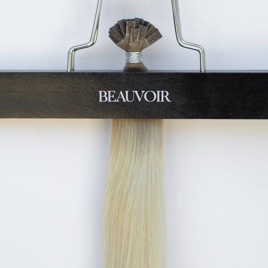 K-Tip 16" 25g Pro Blend Hair Extensions - #T1CC/80 Smokey Blonde (aka Cool Mochachino Brown/White Blonde)