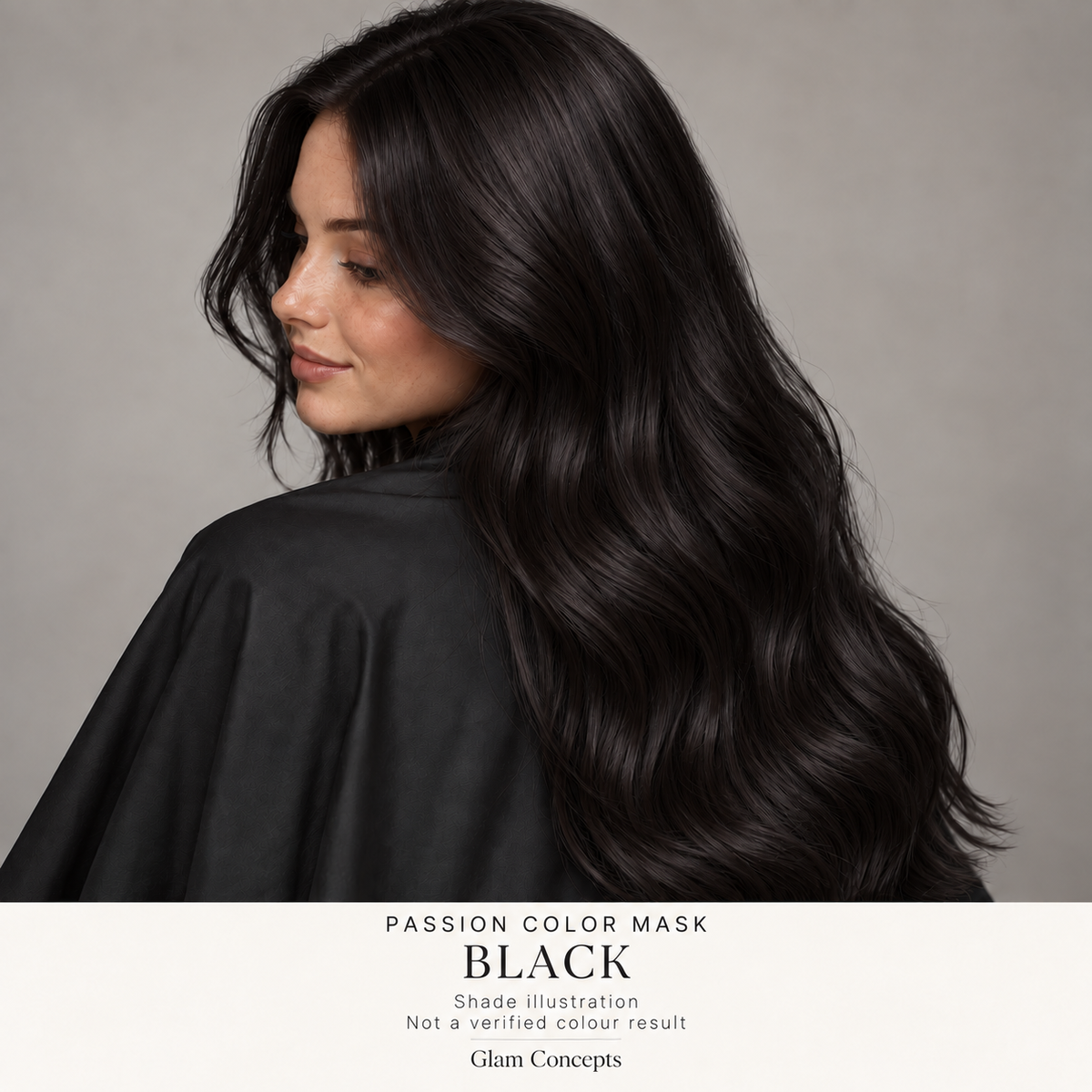 Passion Color Mask Black — shade illustration; not a verified colour result