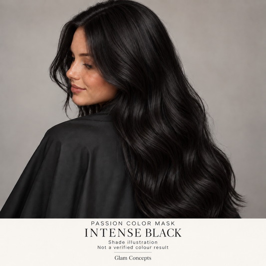 Passion Color Mask Intense Black — shade illustration; not a verified colour result