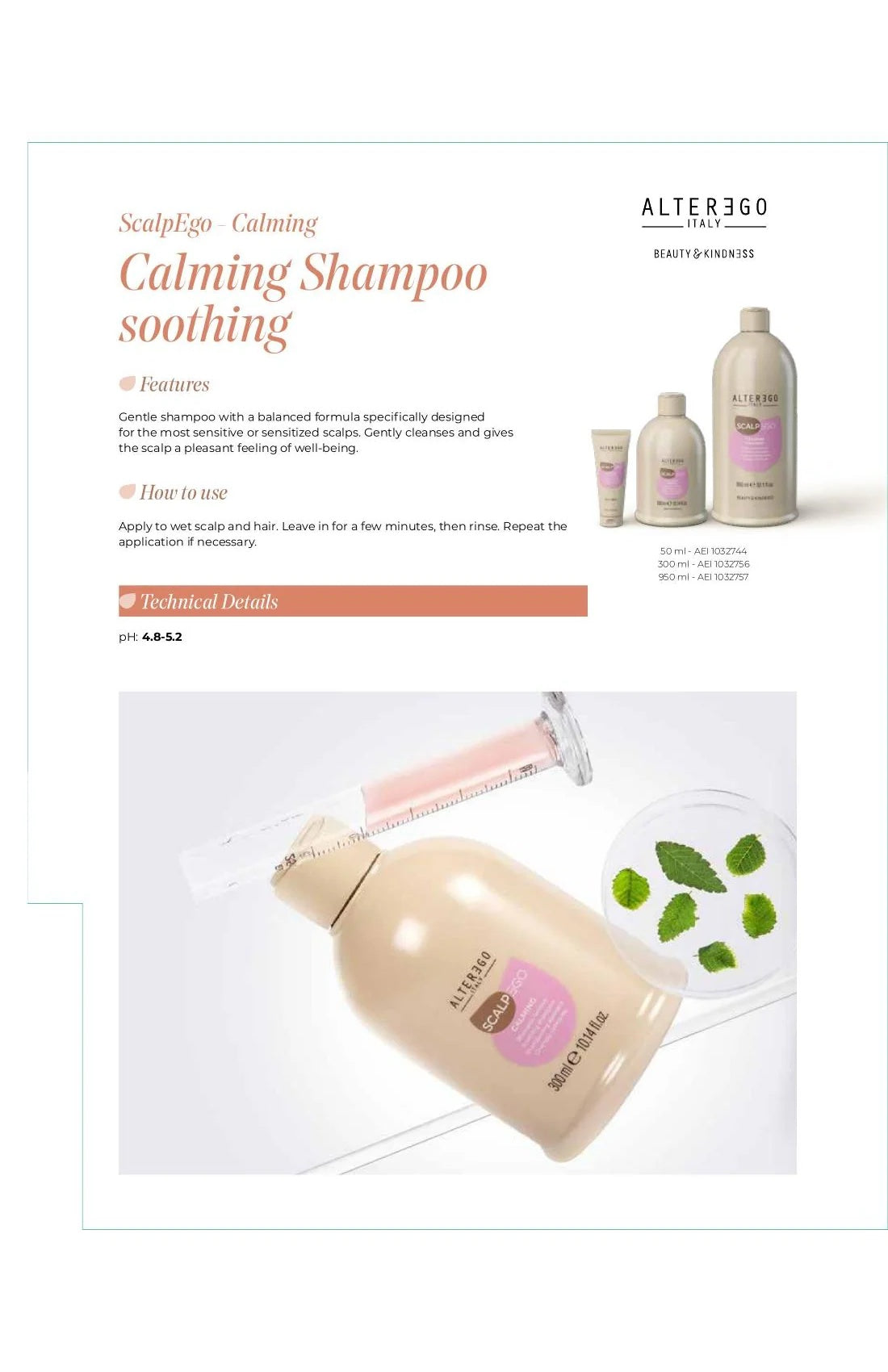 Alter Ego Italy ScalpEgo — Calming Shampoo / 300 ML / 10.14 oz