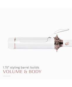 T3 BodyWaver 1.75 Professional Ceramic Styling Iron for Waves and Volume (White & Rose Gold)